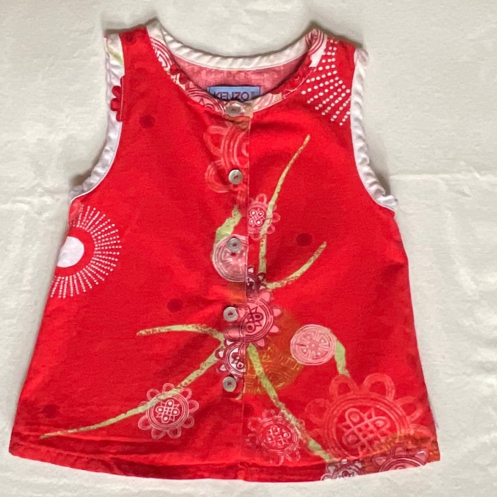 Kenzo Jr Red Floral Sleeveless Top Size 2 Years